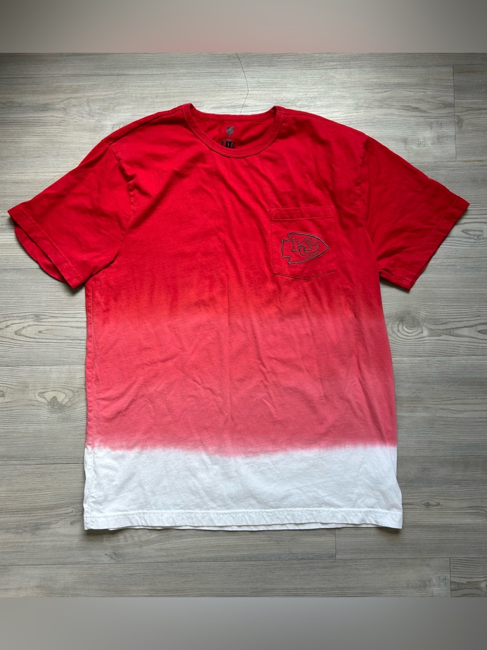 NFL Red to White Gradient Short Sleeve Pocket Tee